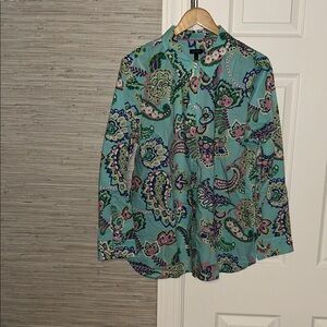 Talbots NWT Multicolor Paisley Cotton Shirt